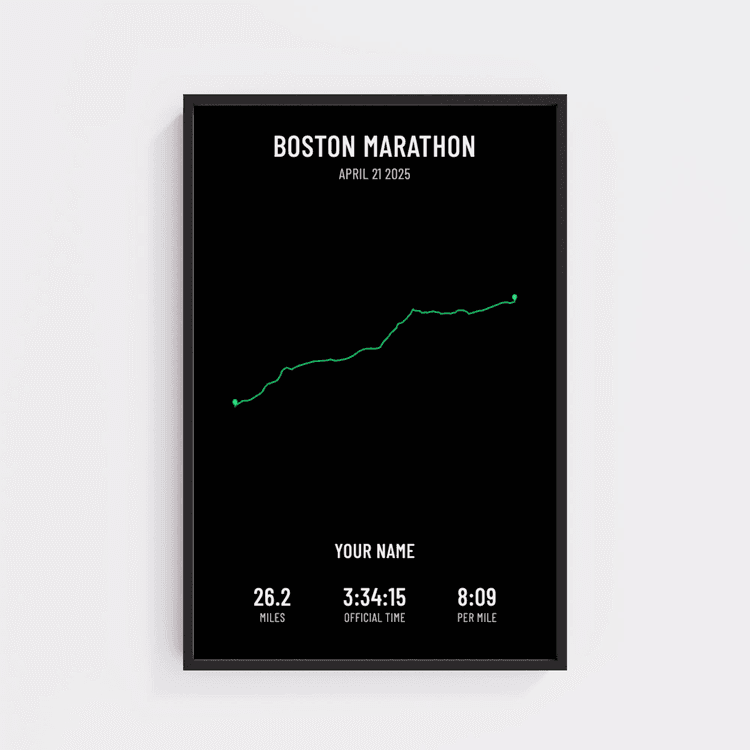 Boston Marathon - Minimal Black