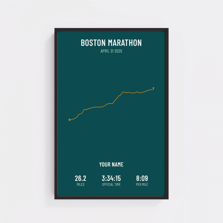 Boston Marathon - Minimal Emerald